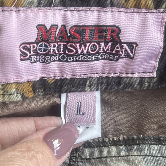 Master Sportswomen Women Camo Cargo Pants Large Hunting Hiking Cotton Adjustable - Picture 5 of 12